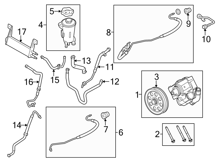 ford F-250 Super Duty Power Steering Pressure Hose - BC3Z3A719P ...